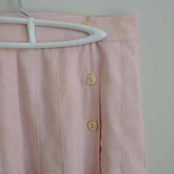 Vintage 14 fits M made in Van Canada heavyweight midi pleated petal pink… - Picture 5 of 15